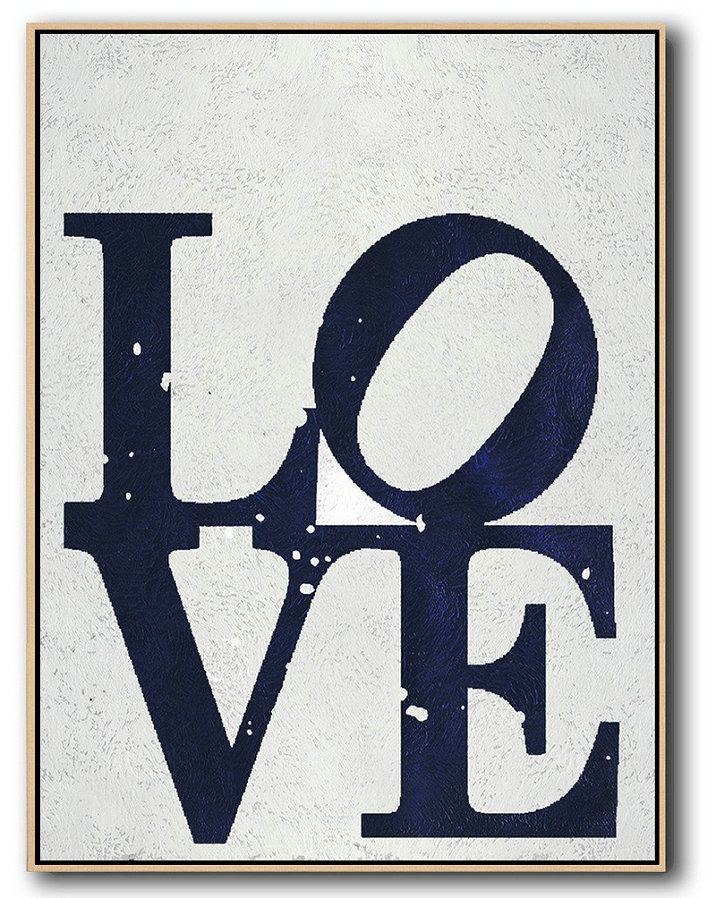 Extra Large Acrylic Painting On Canvas,Buy Hand Painted Navy Blue Abstract Painting Online,Pop Art Canvas